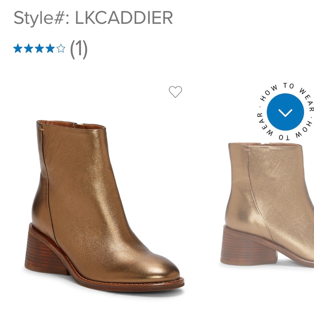 LUCKY BRAND CADDIE Gold Ankle Boots